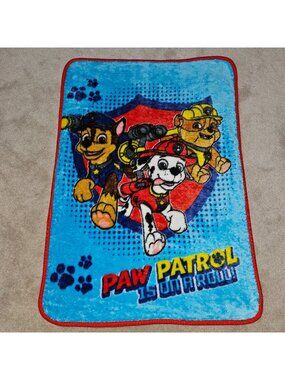 Nickelodeon Paw Patrol Fleece Blanket Throw 29x42 Is On A Roll Marshall Rubble